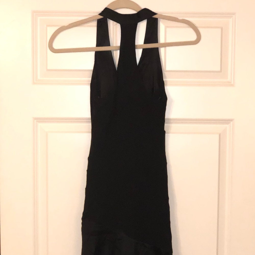 Bebe Long Silk Black Dress - Size XS